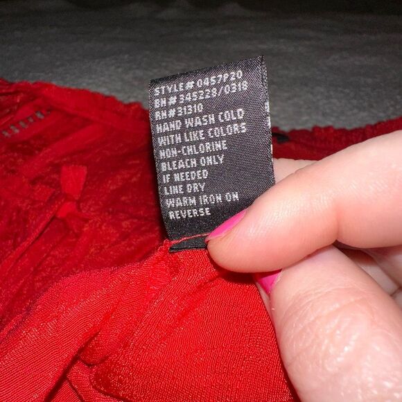 Alyx Women’s Batik May-Be Red Boho Lace Panel Shirt Small NWT - Picture 8 of 13